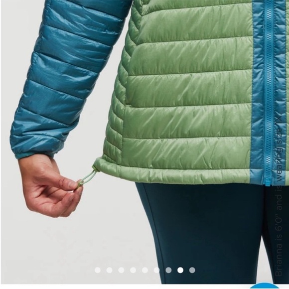 Capa Women's Large Insulated Hooded Jacket Blue Light Green NWT Puff Puffer - Picture 10 of 16